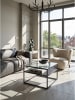KADIMA DESIGN Couchtisch quadratisch, transparentes Einscheibensicherheitsglas in Schwarz