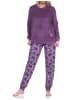 NORMANN Frottee Schlafanzug langarm Bündchen Pyjama - 75766 in beere