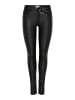 ONLY Skinny Fit Jeans PU Kunstleder Hose Mid Rise Pants Trousers ONLANNE in Schwarz