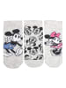 Disney 3er Pack Disney Minnie Mouse Socken Sneaker Strümpfe in grau