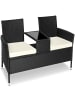 tectake Rattan-Gartensitzbank, 2-Sitzer, 133 x 63 x 84 cm, 6-cm-Polster