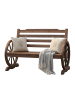 relaxdays Gartenbank "Wagenrad" in Braun - (B)112 x (H)77 x (T)52 cm