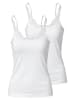 Haasis Bodywear 2er-Set: Spaghettitop m. Spitze in weiß