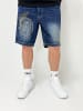 DADA Baggy Jeans Shorts mit Stickerei Loose Fit Denim Bermuda in Blau