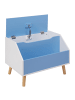 Beliani Sideboard CASPER in Blau/Weiß/Braun - (W) 60 x (H) 43 x (L) 41 cm