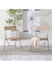 home24 Klappbarer Gartenstuhl Softline 2er-Set in Silber / Braun