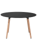 Beliani Esszimmertisch BOVIO in Schwarz/Braun - (W) 120 x (H) 74 x (L) 120 cm
