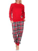 NORMANN Schlafanzug Pyjama langarm Bündchen Tiermotiv - 87109 in rot