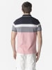 KOROSHI Normal polo pique streifen-block nautik in pink