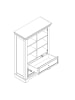 Feldmann-Wohnen Standvitrine Marone Elite Grau / Kiefer Natur 95 / 41 / 140cm