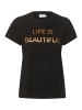 Kaffe T-Shirt kurzarm KAliva Regular fit in Black - Copper Text Print