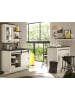Furn.Design Küchen-Set weiß Pinie, anthrazit Landhaus 5-teilig, Küchenschrank Set mit Theke