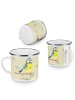 Mr. & Mrs. Panda Camping Emaille Tasse Vogel Blaumeise ohne Spruch in Blumig