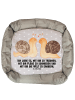 Mr. & Mrs. Panda Hundebett Schnecken Liebe mit Spruch in Grau Pastell