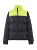 myMo Damen Wattierte Steppjacke in Schwarz Saure Limette