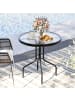 COSTWAY Gartentisch mit Schirmloch 70x70x71cm in Schwarz
