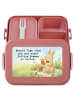 Mr. & Mrs. Panda Lunchbox Hase Pommes Design mit Spruch in Rot Pastell