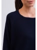 CASH-MERE.CH Rundhals Pullover mit Seitenschlitzen in Marine Blau
