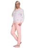 NORMANN Frottee Schlafanzug lang Pyjama - 75046 in rosa