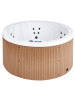 Beliani 2-tlg Outdoor Whirlpools MARFIL in Weiß/Silber/Braun