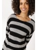 Aniston CASUAL Strickpullover in hellgrau-meliert-schwarz