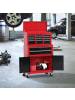 HOMCOM Werkstattwagen-61,6L x 33B x 108H cm-Rot+Schwarz