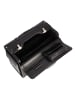 Dermata 2 Rollen Pilotentrolley Leder 39 cm Laptopfach in schwarz