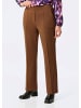 GOLDNER Jerseyhose Weite Stoffhose VERA mit Biesen in cognac