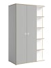 Feldmann-Wohnen Kleiderschrank Pinio weiß, lichtgrau 120 / 60 / 196,5cm