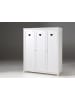 58 aufm Kessel KINDERZIMMERSCHRANK Kamila 159x57x191 mit 3 Türen MDF+Massivholz Weiß