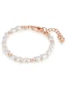 Lulu & Jane Armband roségold Süßwasser-Zuchtperle weiß in weiß