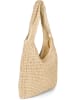 styleBREAKER Papierstroh Beuteltasche in Beige