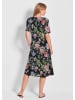 GOLDNER Kurzgröße:  Viskosekleid mit floralem Muster in marine / gemustert