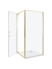 Beliani Duschkabine DARLI in Transparent/Gold - (W) 90 x (H) 185 x (L) 90 cm