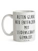 Mr. & Mrs. Panda Kaffeebecher Spruch Polsterin Glanz mit Spruch in Weiß