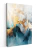 MuchoWow Leinwand Bilder Abstrakte Kunst gold blau