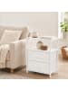 relaxdays 2 x Nachttisch in Weiß - (B)38 x (H)61 x (T)28 cm