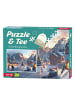 ROTH Puzzle und Tee-Adventskalender Motiv Eislaufen in Türkis