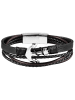 Adeliás Unisex Armband aus Leder 20,5 cm in schwarz