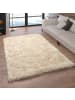 KADIMA DESIGN Hochflor Teppich Shaggy waschmaschinenwaschbar Einfarbig in Creme
