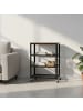 relaxdays Rollwagen in Schwarz/ Braun - (B)60 x (H)85 x (T)40 cm