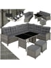 tectake Rattan Lounge für 6 bis 8 Personen, mit Sicherheitsglasplatten