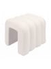 relaxdays Teddyfell Hocker in Creme - (B)40 x (H)40 x (T)40 cm