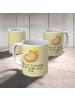 Mr. & Mrs. Panda Becher Igel Beten mit Spruch in Gelb Pastell