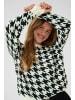 Kaffe Strickpullover KAcarol Loose fit in Chalk/Black Houndstooth
