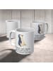 Mr. & Mrs. Panda Kaffeebecher Pinguin mHerzieren mit Spruch in Weiß