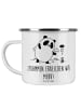 Mr. & Mrs. Panda Emaille Tasse Im Team zuMenschmenarbeiten mit Spruch in Weiß