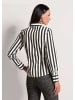 MADELEINE Gestreifte kontraststarke Hemdbluse in schwarz / wollweiß