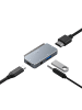 TechProtect V6 USB-C Hub 4in1 HDMI PD100W Grau