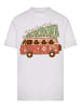 F4NT4STIC T-Shirt Groovy Weihnachten Camper Van in weiß